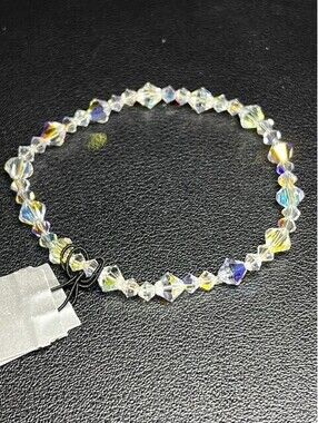B6958 Crystale by L&J Stretch Bracelet Swarovski Elements Faceted Crystal AB
